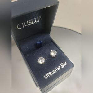 Crislu 18K gold plated silver earrings with cubic zirconia